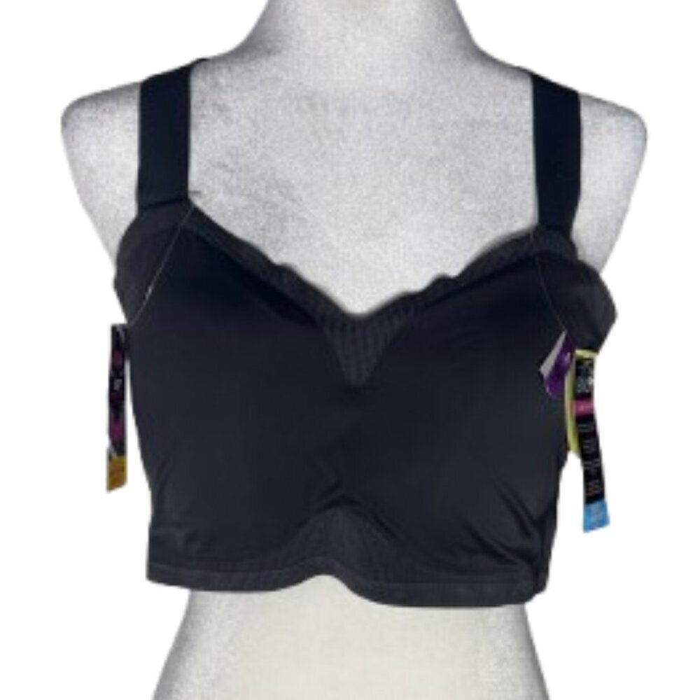NWT - Bali Women's Comfort Revolution Easylite Racer Back Wireless Black Bra 2XL